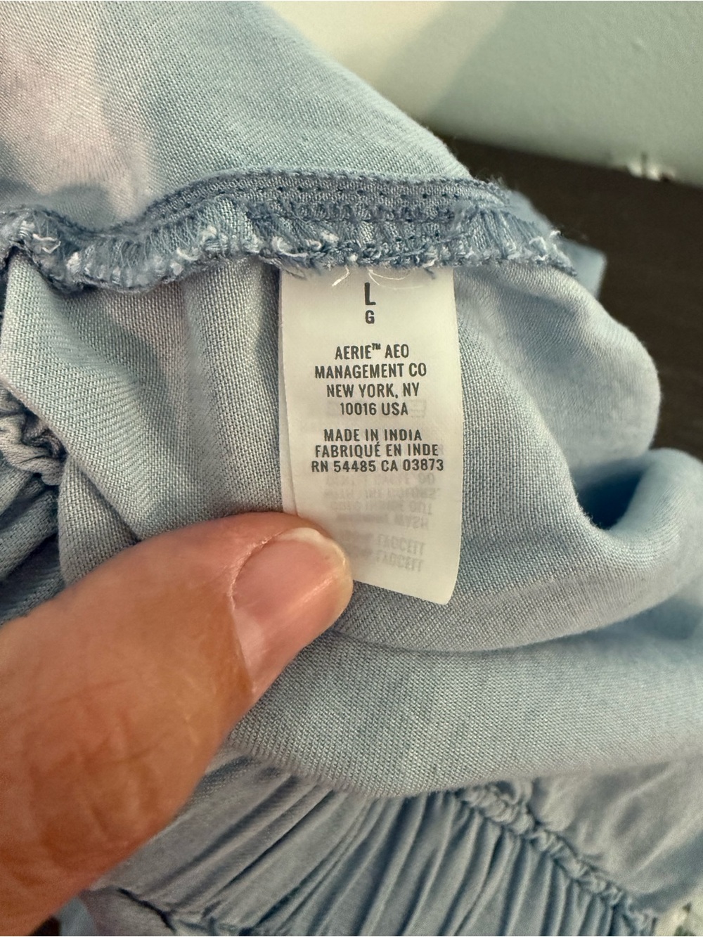Aerie Chambray Flowy Women's Elastic Waist Cargo Jogger Size L - Picture 9 of 10